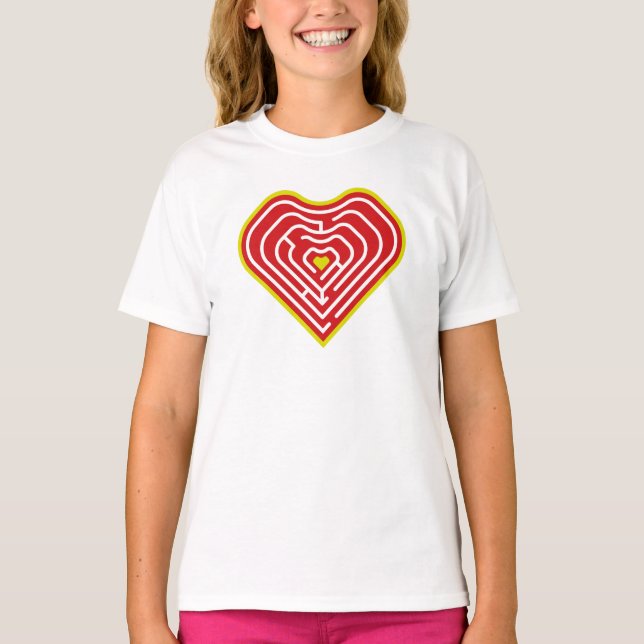 MAZE LOVE HEART BY MASANSER PIXELAT T SHIRT (Framsida)