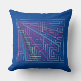 Maze med färgstark bakgrund kudde