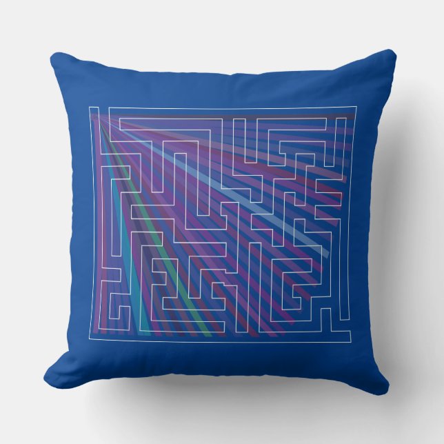 Maze med färgstark bakgrund kudde (Framsida)