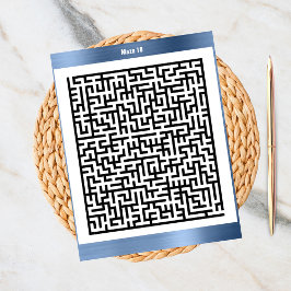 Maze Puzzle 18 Blue | Aktivitetskort Vykort