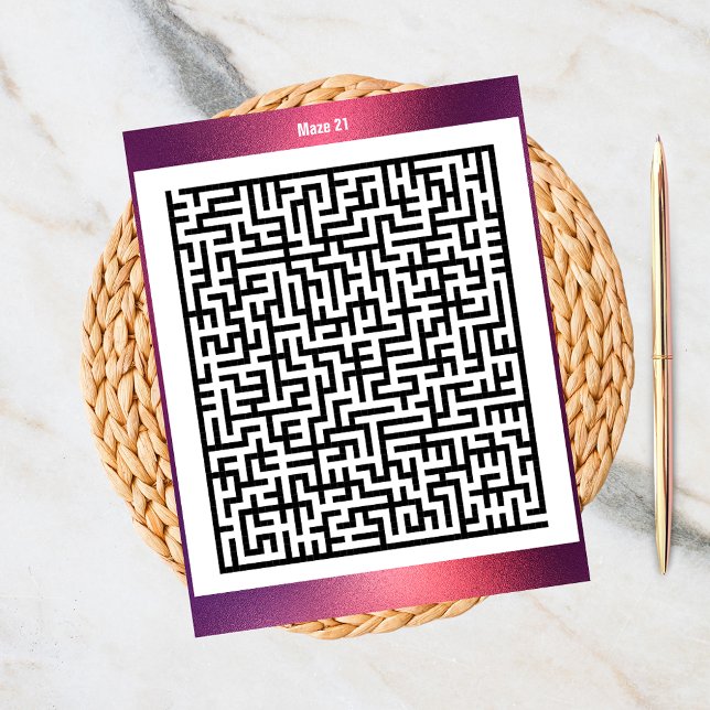 Maze Puzzle 21 Red | Aktivitetskort Vykort (Skapare uppladdad)