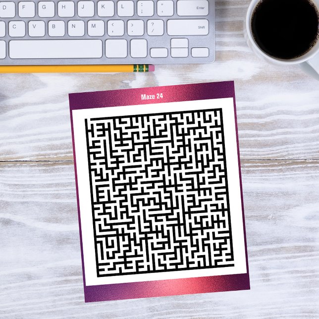Maze Puzzle 24 Red | Aktivitetskort Vykort (Skapare uppladdad)