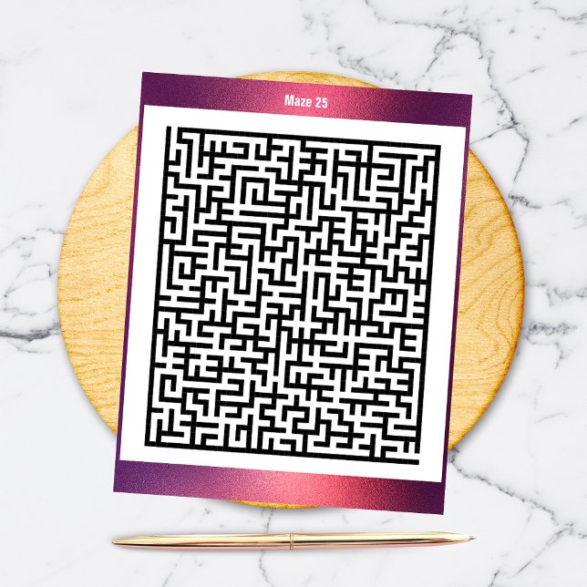 Maze Puzzle 25 Red | Aktivitetskort Vykort (Skapare uppladdad)