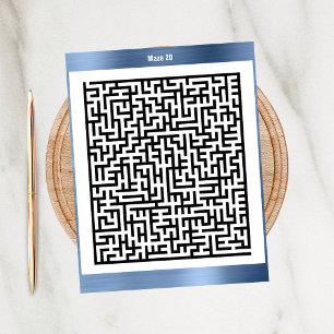 Maze Puzzle 2Blue   Aktivitetskort Vykort