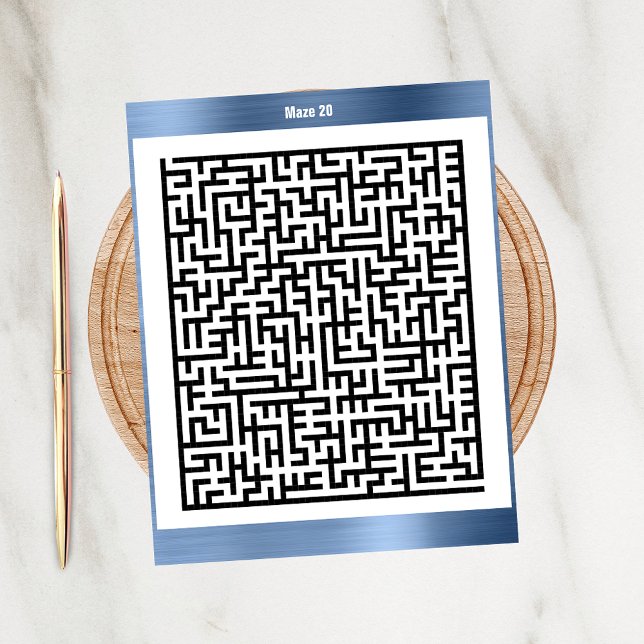 Maze Puzzle 2Blue | Aktivitetskort Vykort (Skapare uppladdad)