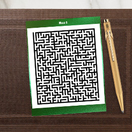 Maze Puzzle åtta Gröntar | Aktivitetskort Vykort