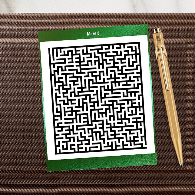 Maze Puzzle åtta Gröntar | Aktivitetskort Vykort (Skapare uppladdad)