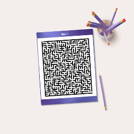 Maze Puzzle En Lila | Aktivitetskort Vykort