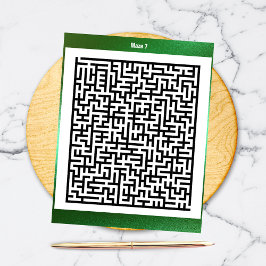 Maze Puzzle Seven Grönt | Aktivitetskort Vykort