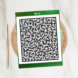 Maze Puzzle Ten Grönt | Aktivitetskort Vykort
