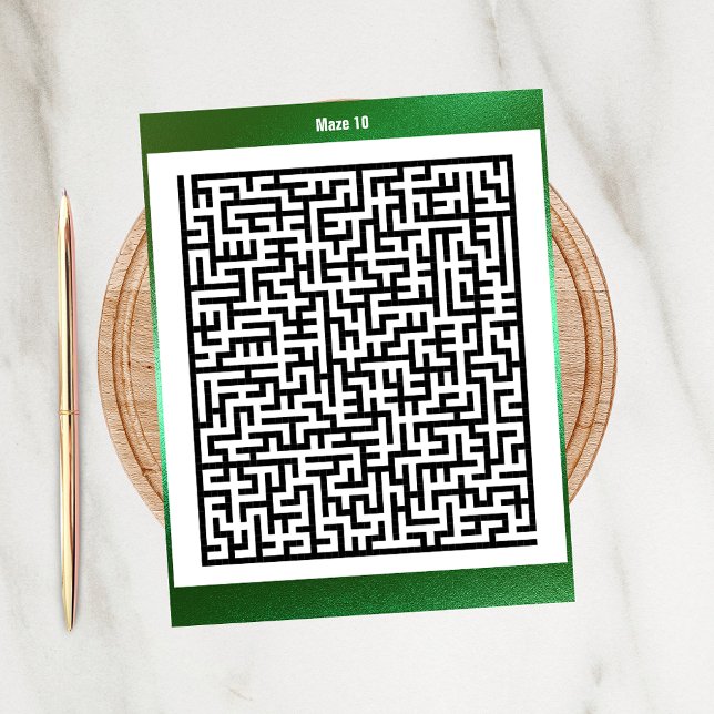 Maze Puzzle Ten Grönt | Aktivitetskort Vykort (Skapare uppladdad)