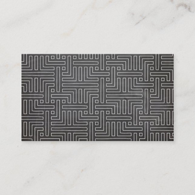MAZE TECKNING in WHITE on BLACK CHALKBOARD Visitkort (Framsida)