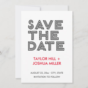 Maze Typography Photo Save Date Meddelande