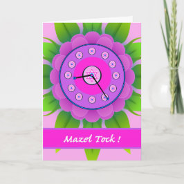 Mazel Tock! Mazel Tov på Bat mitzvah, blomklocka Kort