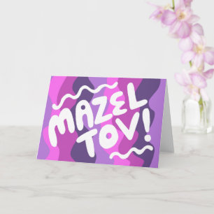 MAZEL TOV BAR BAT MITZVAH Anpassningsbar Modern Vå Kort
