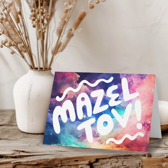 MAZEL TOV BAR BAT MITZVAH Anpassningsbar regnbåge  Kort (MAZEL TOV BAR BAT MITZVAH Customizable Rainbow Card
)