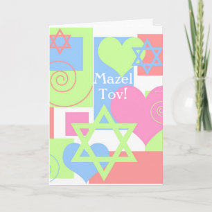Mazel Tov!-Bat mitzvah färgstark Roligt Kort