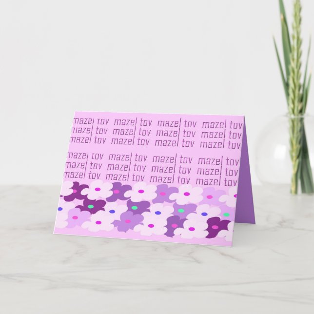 Mazel Tov (blommor) Kort (Framsida)