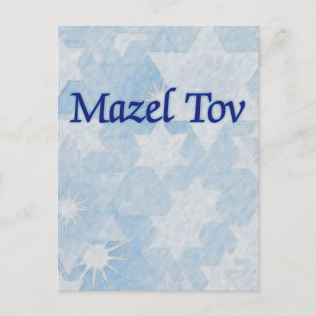 Mazel Tov Blue Stars Vykort (Framsida)
