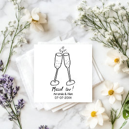 Mazel Tov Bröllopschampagne Skål Sketch ANPASSAD Pappersservett