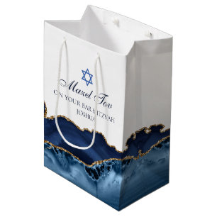 Mazel Tov Chic Blue Guld Personlig Bat mitzvah