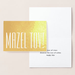 Mazel Tov! Elegantens minimalisttypografi är uppfä Folierat Kort