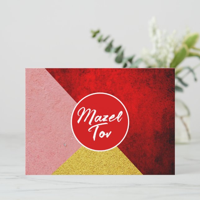 Mazel Tov Grattis Kort, Röd Guld Rosa  Inbjudningar (Stående Fram)