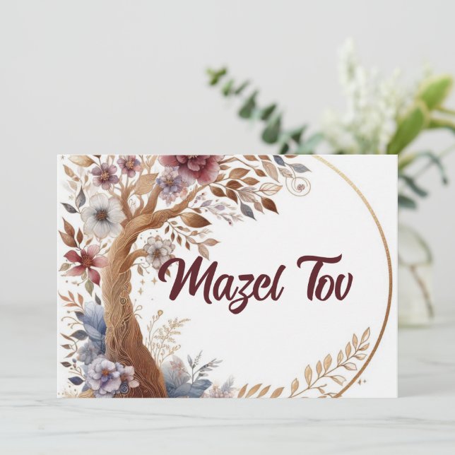 Mazel Tov Grattulationskort, Akvarell  Inbjudningar (Stående Fram)