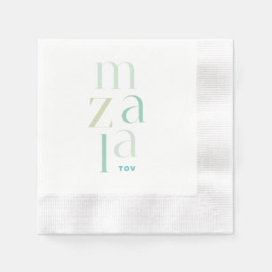 Mazel Tov Grönt Hebreiska Grattisar Pappersservett