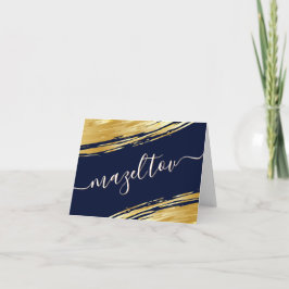 Mazel Tov Guld Grattis Önskemål Note Card Anteckningskort