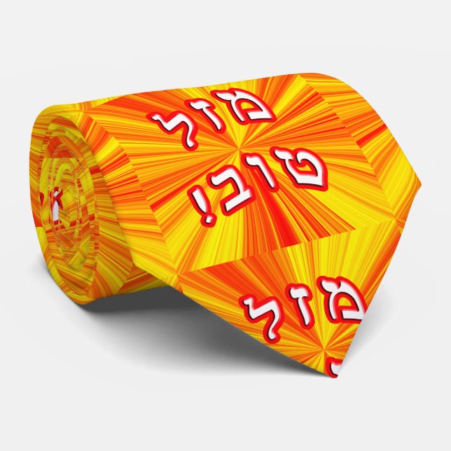 Mazel Tov! - Hebréisk kvarterbokstäver Slips (Rullad)