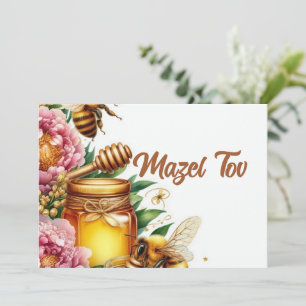 Mazel Tov-kort Grattis kort, Honungsbin Inbjudningar