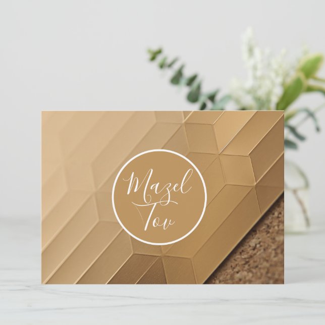 Mazel Tov-kort, Modern Elegant, Judisk Grattis Inbjudningar (Stående Fram)