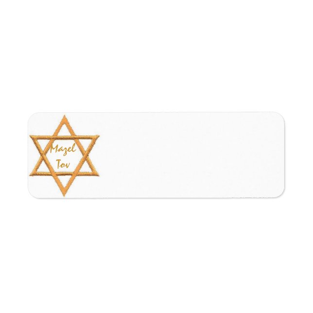 Mazel Tov/Lycka till Returadress Etikett (Framsidan)