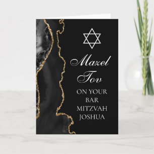 Mazel Tov på din Bar Mitzvah Svart Guld Kort
