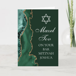 Mazel Tov på Pub Mitzvah Grönt Guld Kort