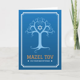 Mazel tov på pub mitzvah livets träd kort