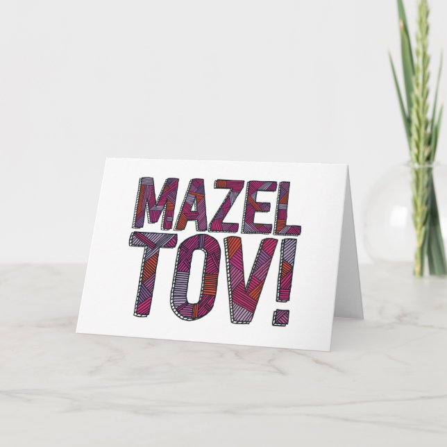 Mazel Tov PatchworkMerlot Kort (Framsida)