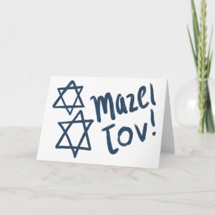MAZEL TOV PUB BAT MITZVAH Anpassade Blue Paint Kort