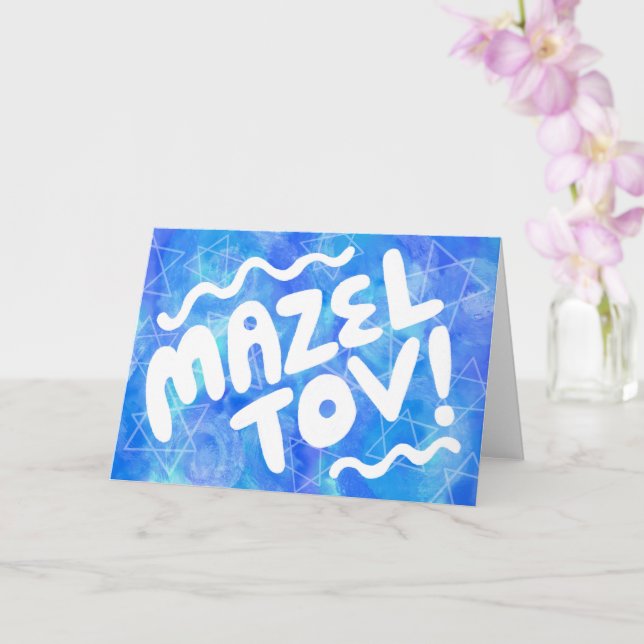 MAZEL TOV PUB BAT MITZVAH Anpassade Vattenfärg Kort (Orkide)