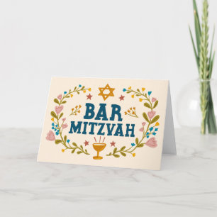 MAZEL TOV Pub MITZVAH judisk handdragen Anpassning Kort