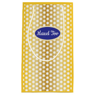 "Mazel Tov" Small Gift Bag för gyllene judiska stj