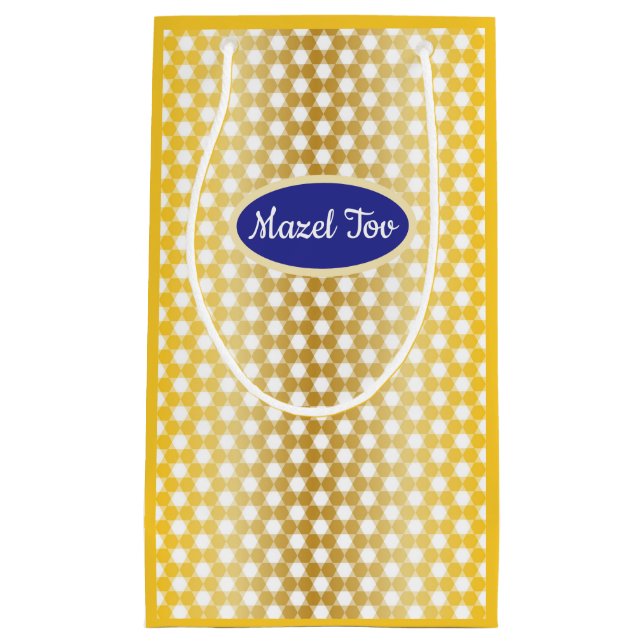 "Mazel Tov" Small Gift Bag för gyllene judiska stj (Framsidan)