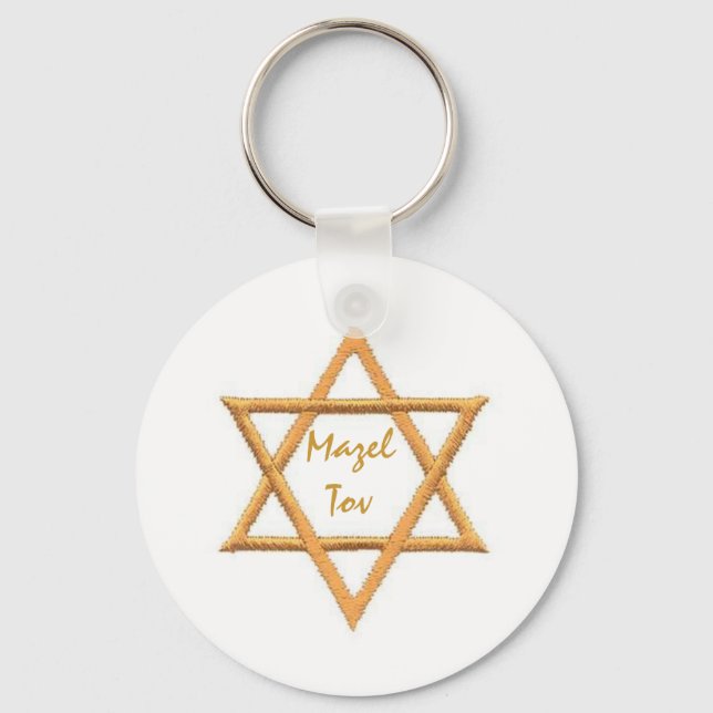 Mazel Tov/Star of David Nyckelring (Framsida)