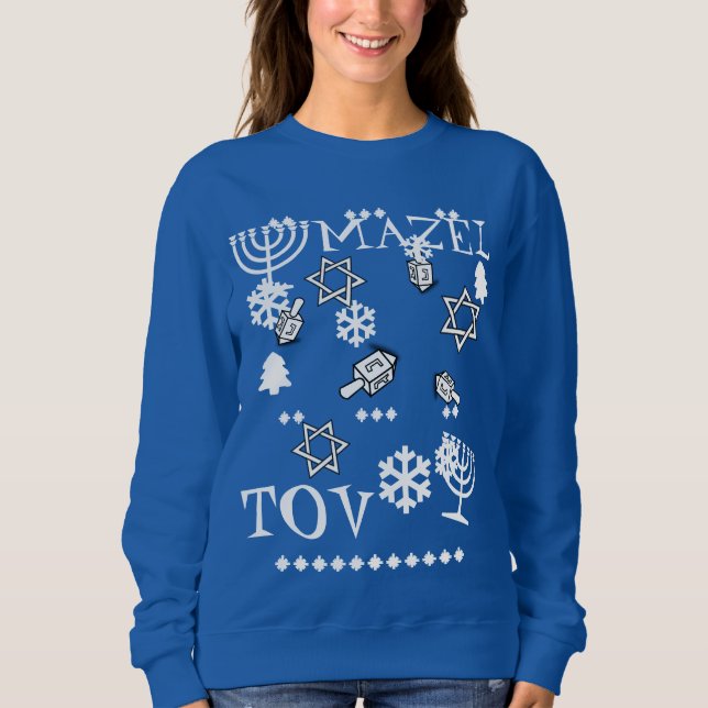 Mazel Tov Ugly Haunakka Sweater, kvinnor Tröja (Framsida)
