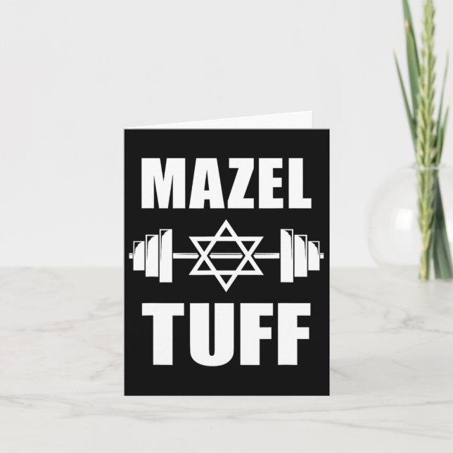 Mazel Tuff Funny Jewish Workout Kort (Framsida)