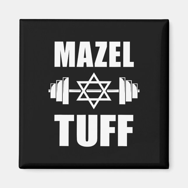 Mazel Tuff Funny Jewish Workout Magnet (Framsidan)