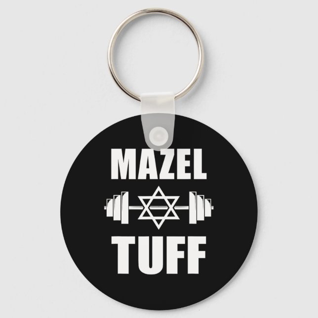Mazel Tuff Funny Jewish Workout Nyckelring (Framsida)