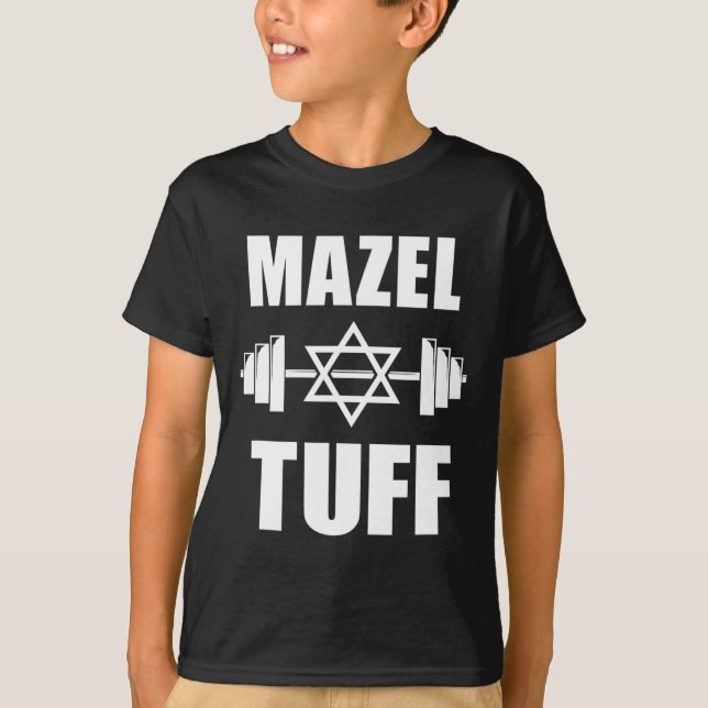 Mazel Tuff Funny Jewish Workout T Shirt (Framsida)