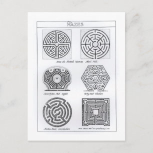 Mazes, c.1900 (engrave) (b/w bild) vykort
